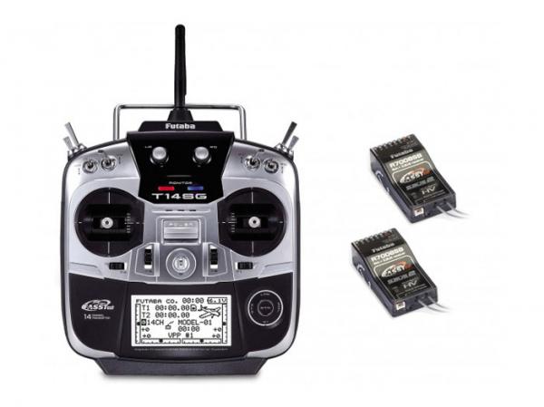 Robbe Futaba Transmitter T14SG & 2x Receiver R7008SBT 2,4 GHz FASSTest