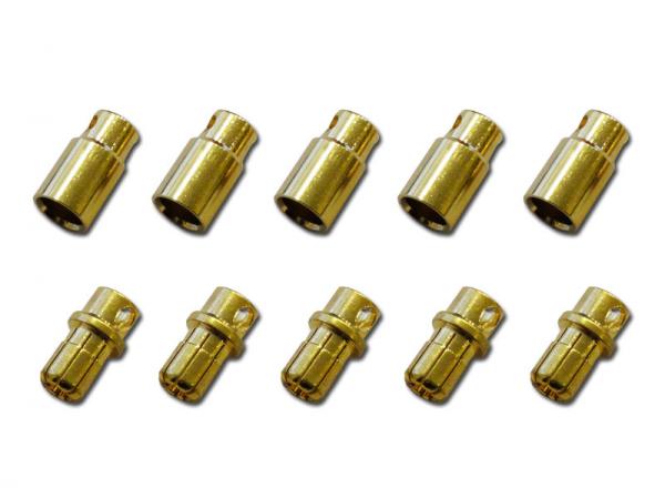 Gold Connector 8mm Set male + female / 5PCS
