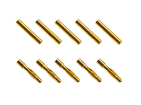 Goldkontaktverbinder 2mm Set mit je 5 Stück # ZB-G-SB-20-5 