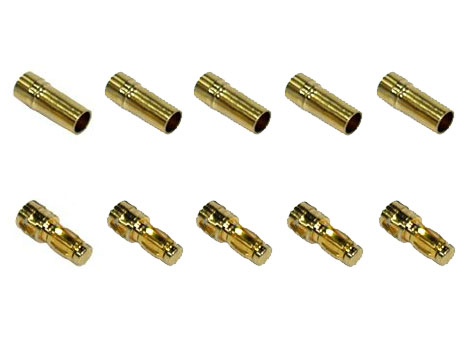 Gold Connector 3mm Set male + female / 5PCS
