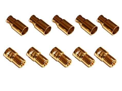 Gold Connector 6mm Set male + female / 5PCS