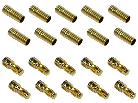 Goldkontaktverbinder 3,5mm Set mit je 10 Stück # ZB-G-SB-35-10 