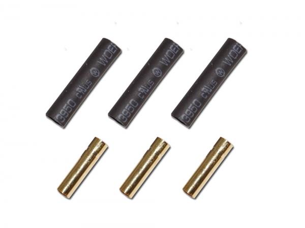 3x Gold Connector 3mm female