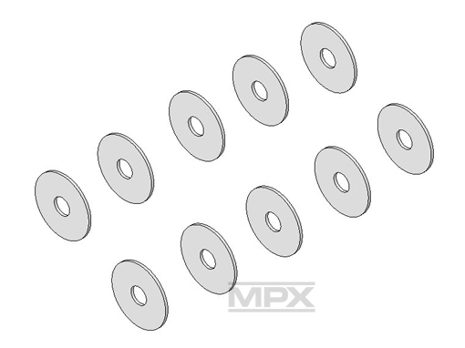 Multiplex Unterlegscheibe Ø7 x Ø2 x 0,3 mm 10 Stk # 223025 