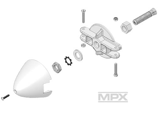 Multiplex Adapter, Blatthalter, Spinner 54mm für 5mm Welle