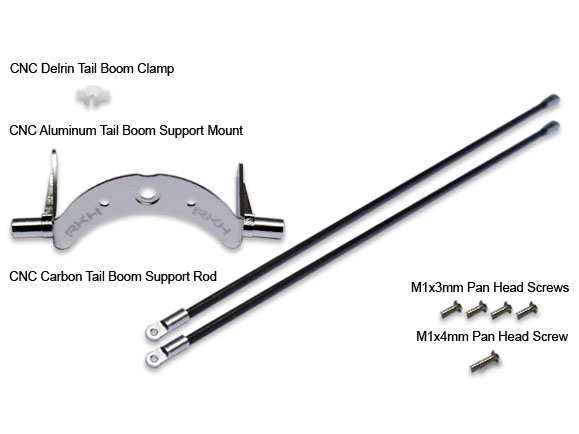 RKH mCPX CNC Tail Boom Support (Black-Silver)