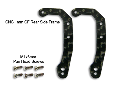 RKH mCPX CNC 1mm CF Rear Side Frame set