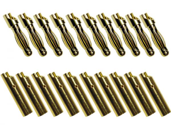 Goldkontaktverbinder 4 mm (abgeflacht) Set mit je 10 Stück # ZB-G-SB-40A-10 