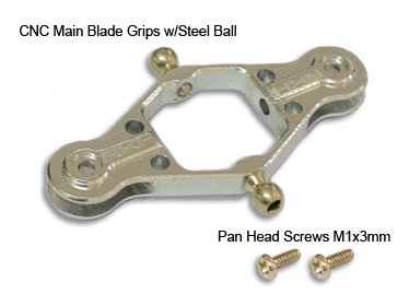 RKH mSR X / mSR CNC Main Blade Grips w/Steel Ball (Silver)