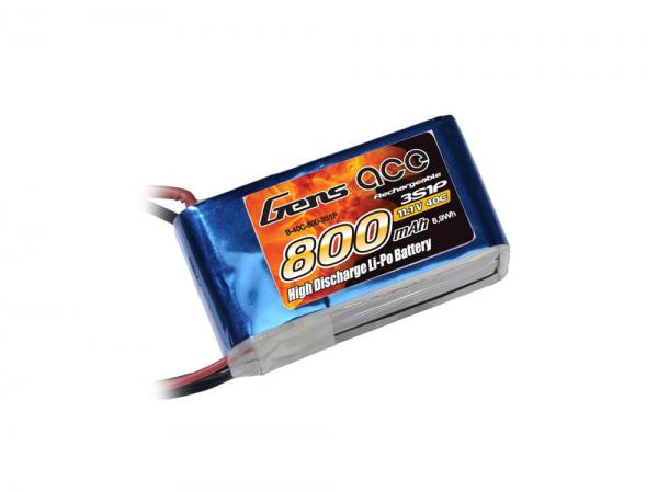 Gens ace 800mAh 11.1V 45C 3S1P Lipo Battery Pack