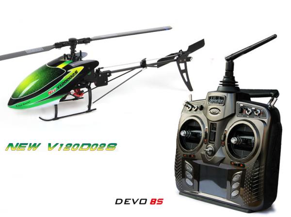 Walkera NEW V120D02S BNF Flybarless Micro 3D Heli mit deVention DEVO 8S