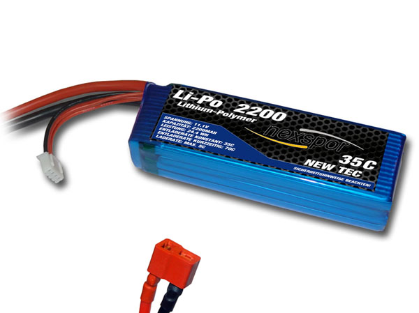 Nexspor NEW-TEC Li-Po Battery 11,1V 2200mAh 35C mit T-PLUG # NXP-1122-35-TP 