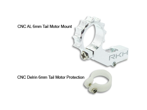 RKH Nano CPX CNC AL 6mm Tail Motor Mount Set (Silver)