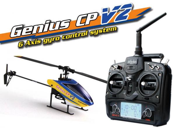 Walkera GENIUS CP V2 Flybarless Micro 3D Heli mit deVention DEVO 7