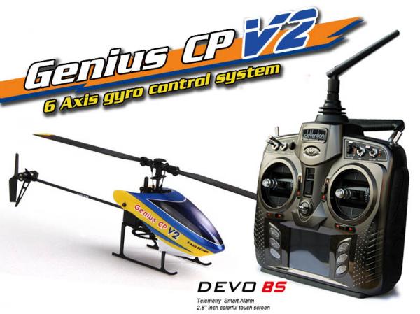 Walkera GENIUS CP V2 Flybarless Micro 3D Heli mit deVention DEVO 8S
