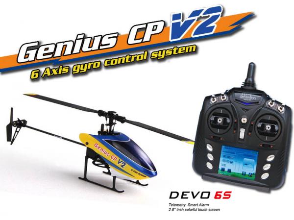 Walkera GENIUS CP V2 Flybarless Micro 3D Heli mit deVention DEVO 6S