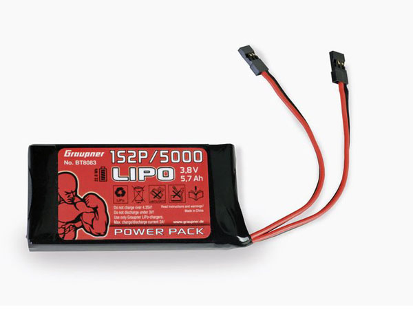 Graupner Transmitter battery LiPo 1S2P/5000 3.8V TX