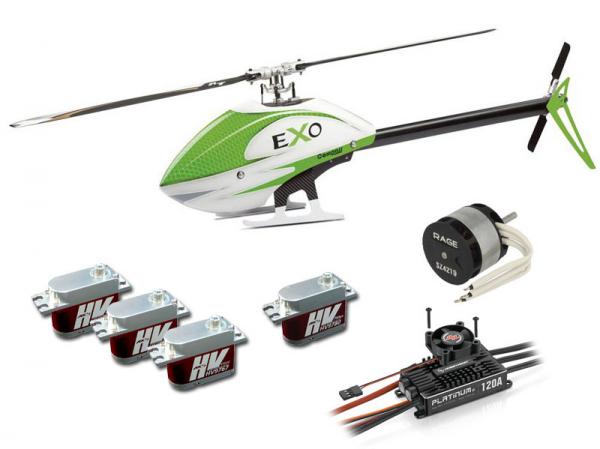 Compass EXO 500 with Motor, ESC, Servos and CF Rotorblades - Green