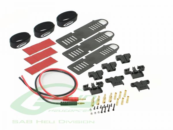 SAB Goblin 380 QUICK BATTERY CONNECTION KIT (include 3 battery try + charge cable)