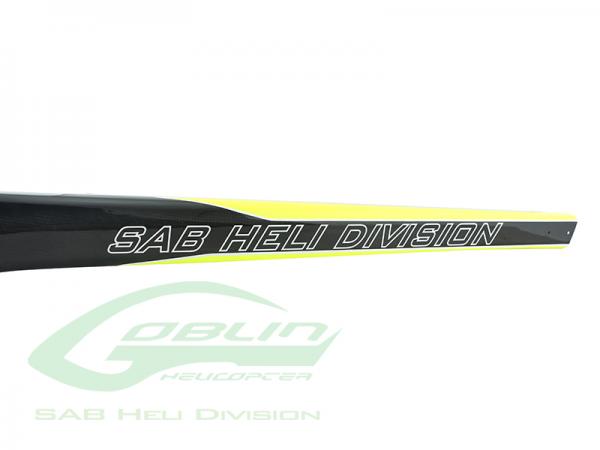 SAB Goblin Black Nitro / Thunder Stretch Carbon Heckrohr Gelb / Carbon 700er Größe