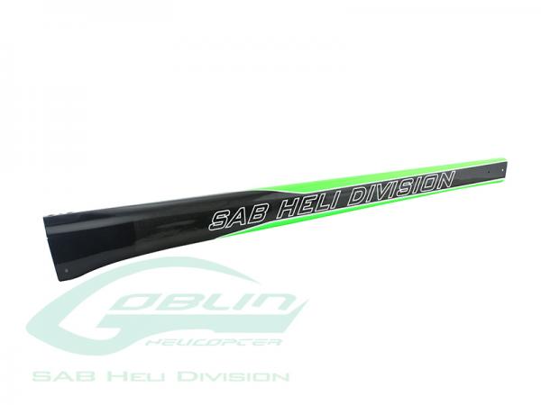 SAB Goblin Black Nitro / Thunder Stretch Carbon Fiber Tail Boom Green/Carbon 700 Size