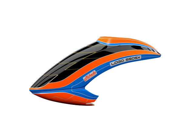 Mikado LOGO 550 SX Haube V3, neon-orange/blau