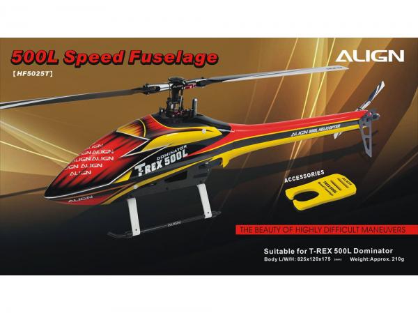 Align T-Rex 500E Speed Fuselage Yellow / Red