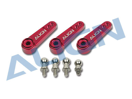 Align D6FF Metal Servo Horn(M2.5)-Red with Linkage Ball