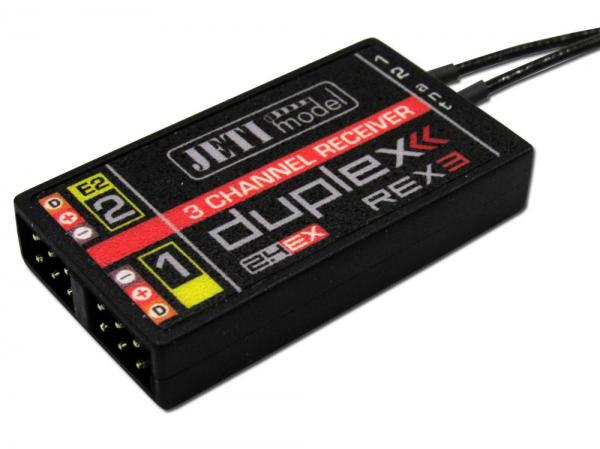 Jeti 3 Channal Receiver Duplex 2.4EX Rex3 20cm Antenna without locking pot