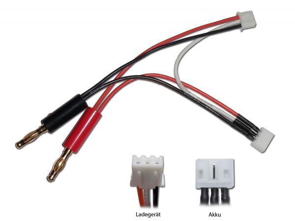 Charging cable (E-flite / Blade) with UMX for battery / XH for charger and 4mm banana