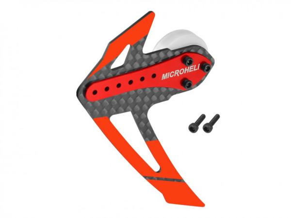 Microheli Adjustable Tail Motor Mount with Fin Set red - OMP Hobby M2 V2 / EXP / EVO