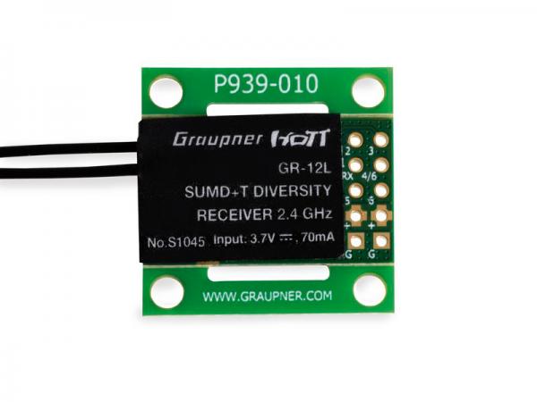 Graupner Receiver SUMD+T 2 Ant. GR-12L HoTT PCB # S1045 