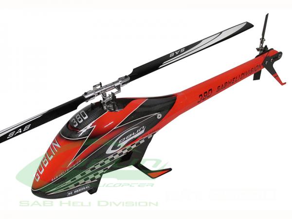 GOBLIN 380 RED/BLACK (with blade and tail blade)