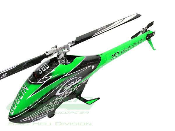 GOBLIN 380 Carbon GREEN / BLACK (with blade and tail blade)