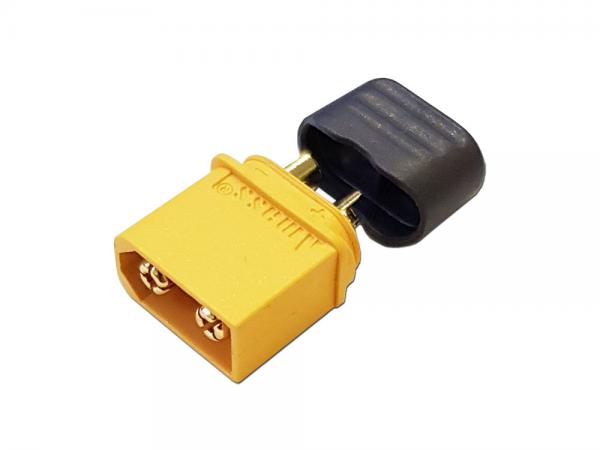 Goldkontakt Buchse 3,5mm mit Gehäuse gelb + Kappe ( XT-60H ) # ZB-BU-105H 